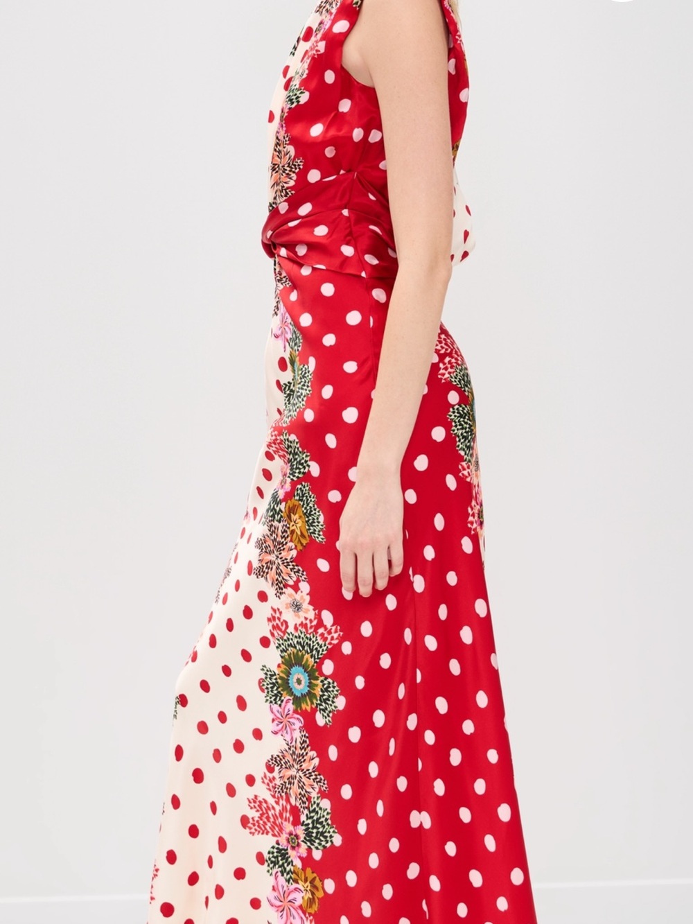 Salome Gwen dress Red Polka Dot Floral Maxi Dress